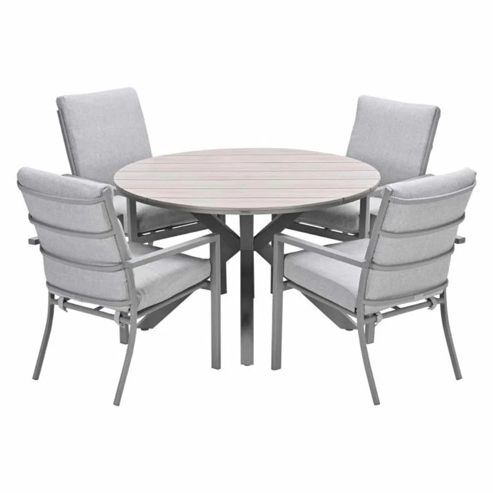 Senja tuinset 5-delig Valley Sand - Tulli ronde tuintafel 122 cm