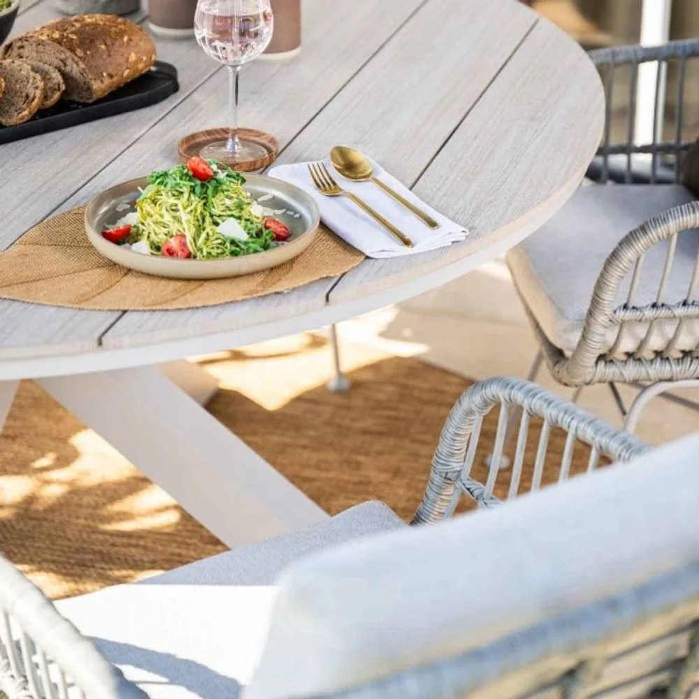 Senja tuinset 5-delig Valley Sand - Tulli ronde tuintafel 122 cm