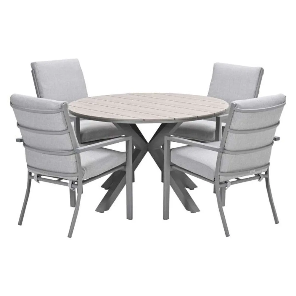 Senja tuinset 5-delig Valley Sand - Tulli ronde tuintafel 122 cm