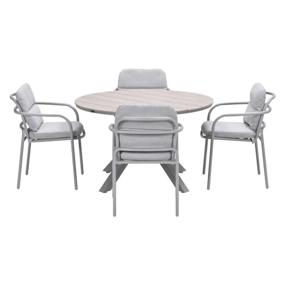 Senja tuinset 5-delig Valley Sand - Tulli ronde tuintafel 122 cm