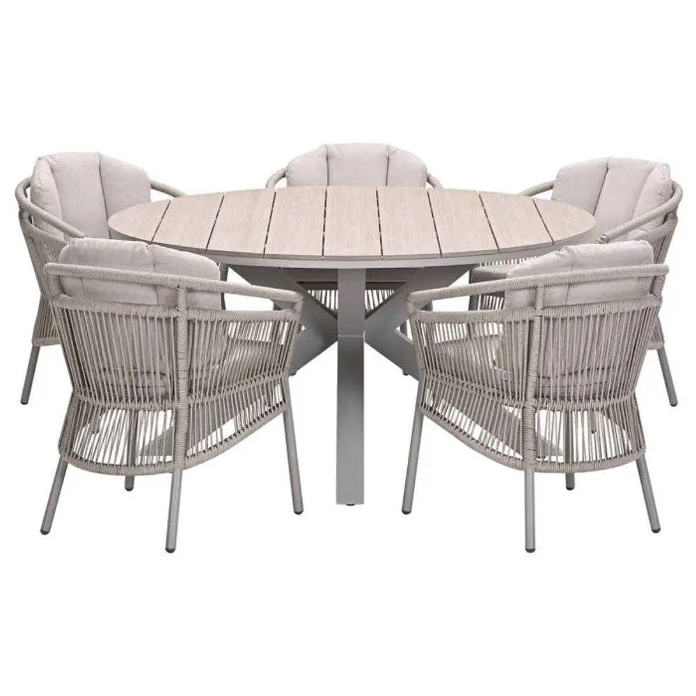 Sorong tuinset 6-delig - Tulli ronde tuintafel Ø148 cm
