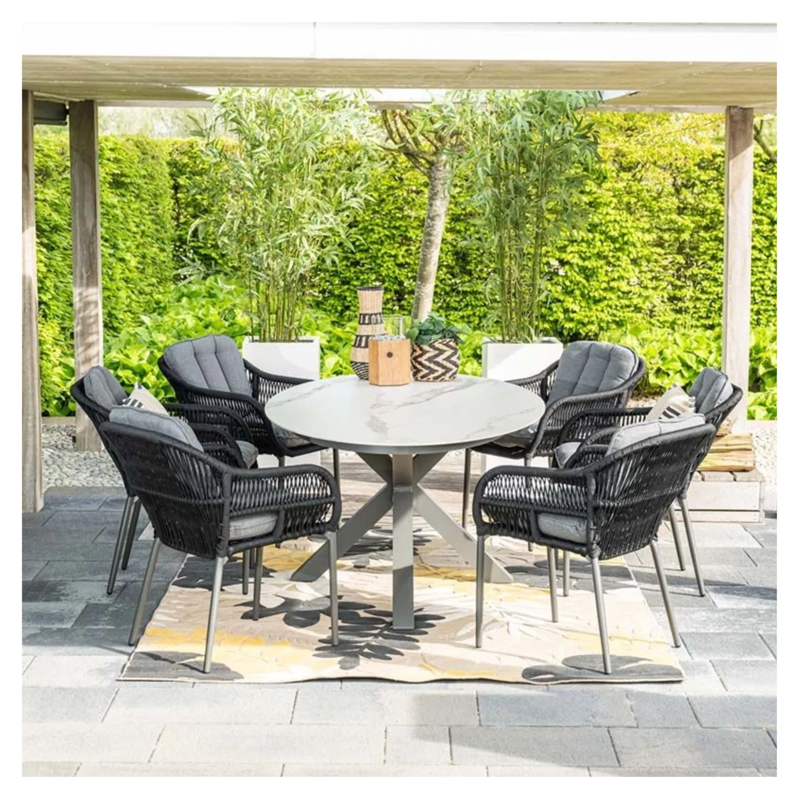 Garden Impressions Dining tuinstoel rope zwart - carbon black - mystic grey 3