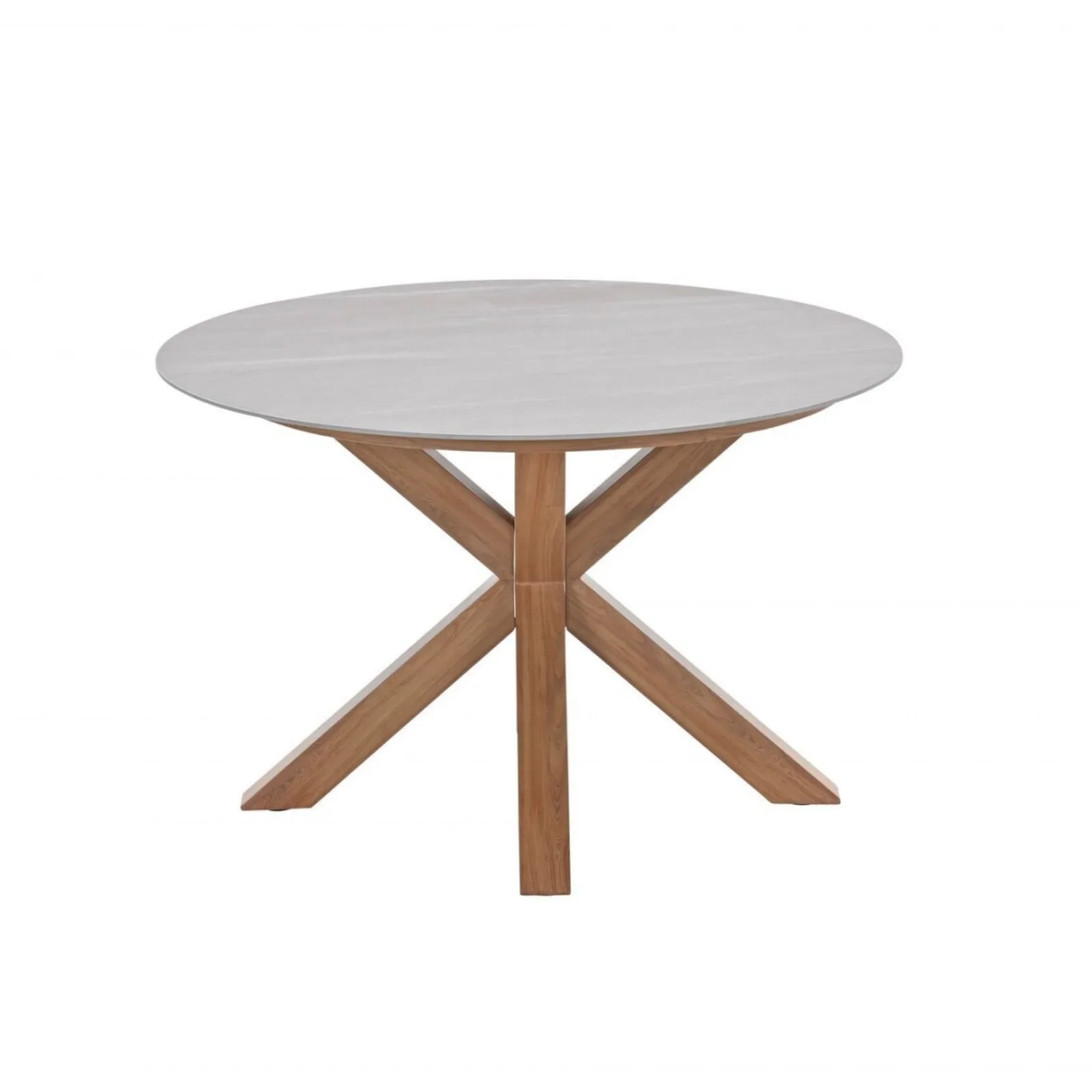 Ronde tuintafel lowland - Ø120 cm - light teaklook - Centostone Napoli sand 3