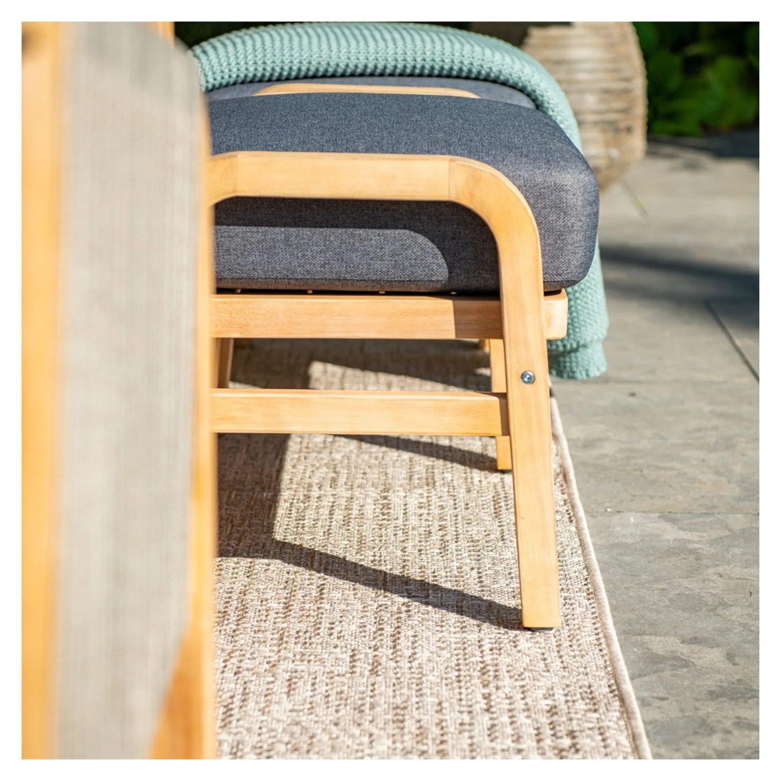 Garden Impressions Santos lounge diningset - 5-delig - links acacia white wash - rope dark grey - mystic grey 5