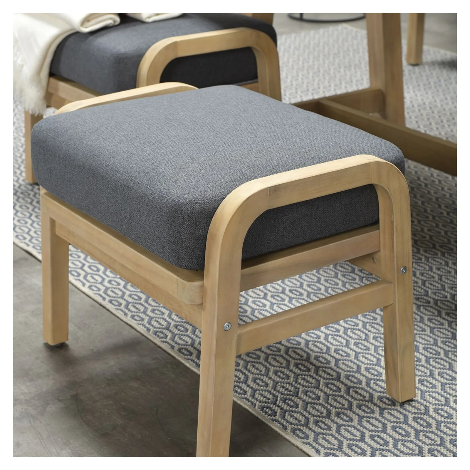 Garden Impressions Santos lounge diningset - 5-delig - rechts acacia white wash - rope dark grey - mystic grey 8