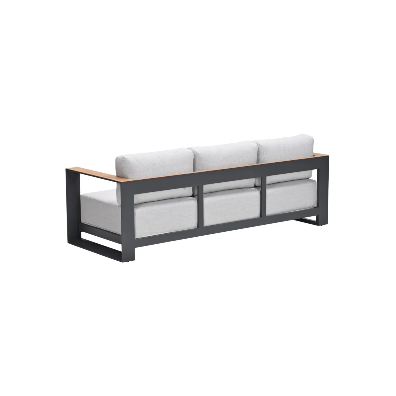 Levanto driezits loungebank - carbon black - valley sand light teaklook 5