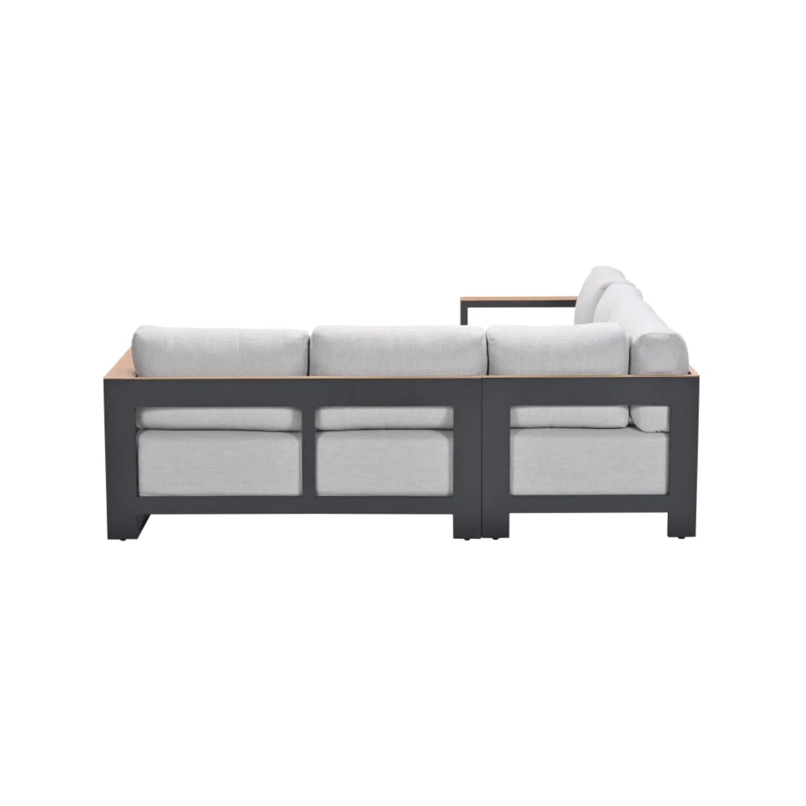 Levanto hoek loungeset - 3-delig - carbon black - valley sand - light teaklook 4