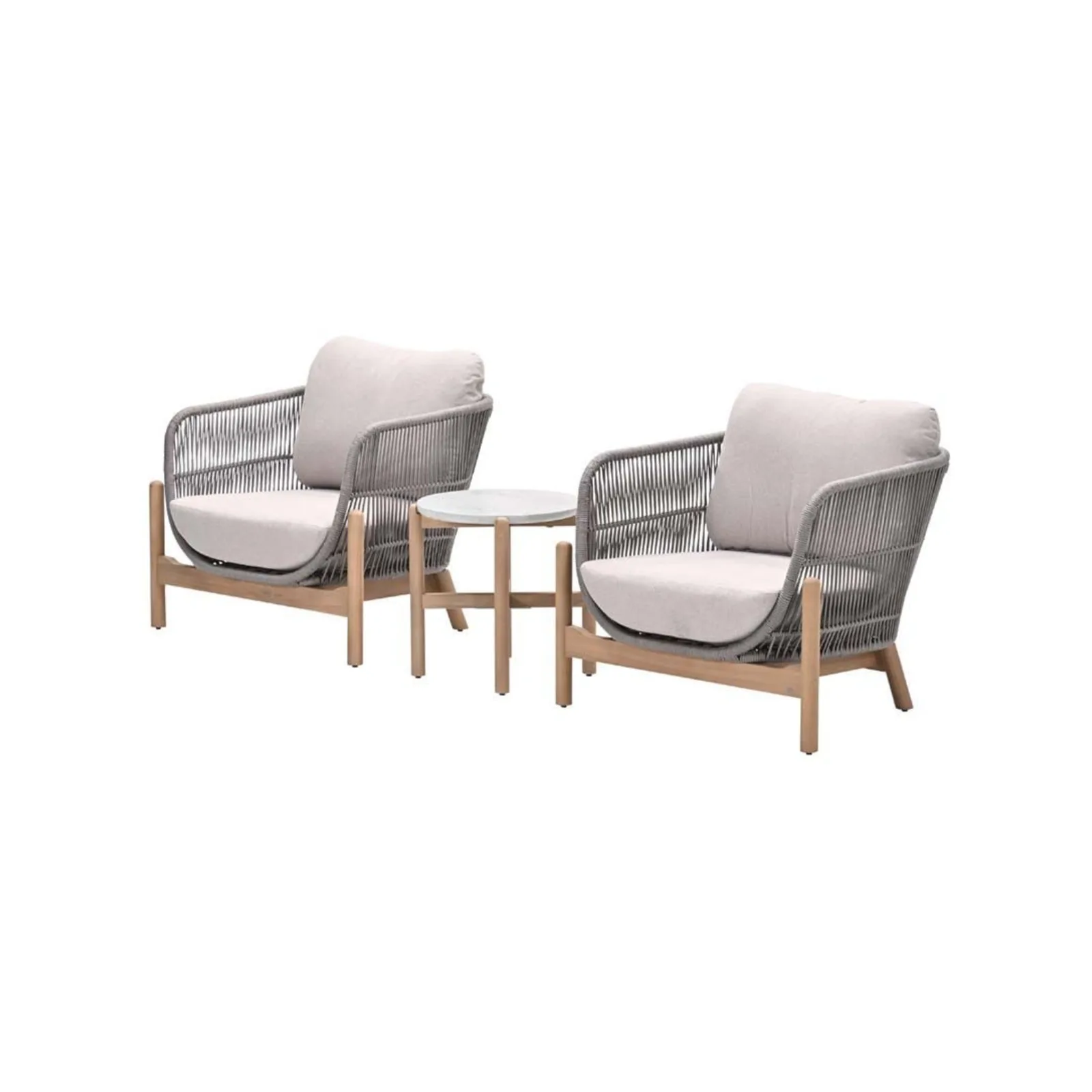 Garden impressions Talara stoel loungeset - 3-delig - acaciahout zand