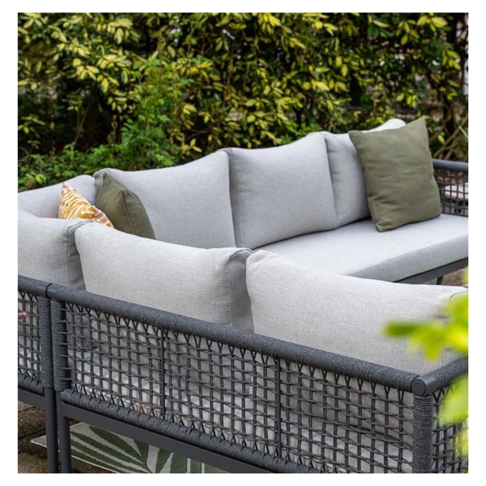 Garden Impressions Teramon salon de jardin avec table haute en corde gris foncé