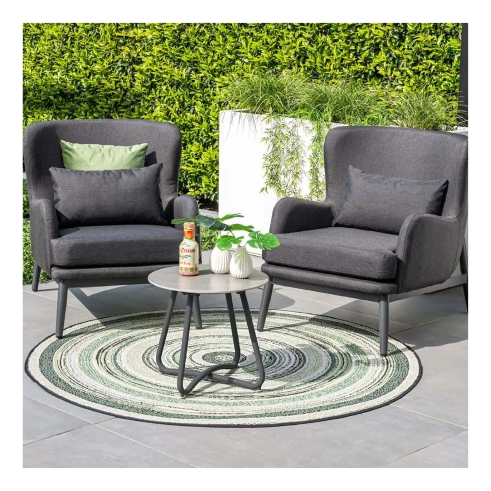 Vento bijzettafel - Ø45xH41 cm - carbon black - Centostone Napoli sand 5