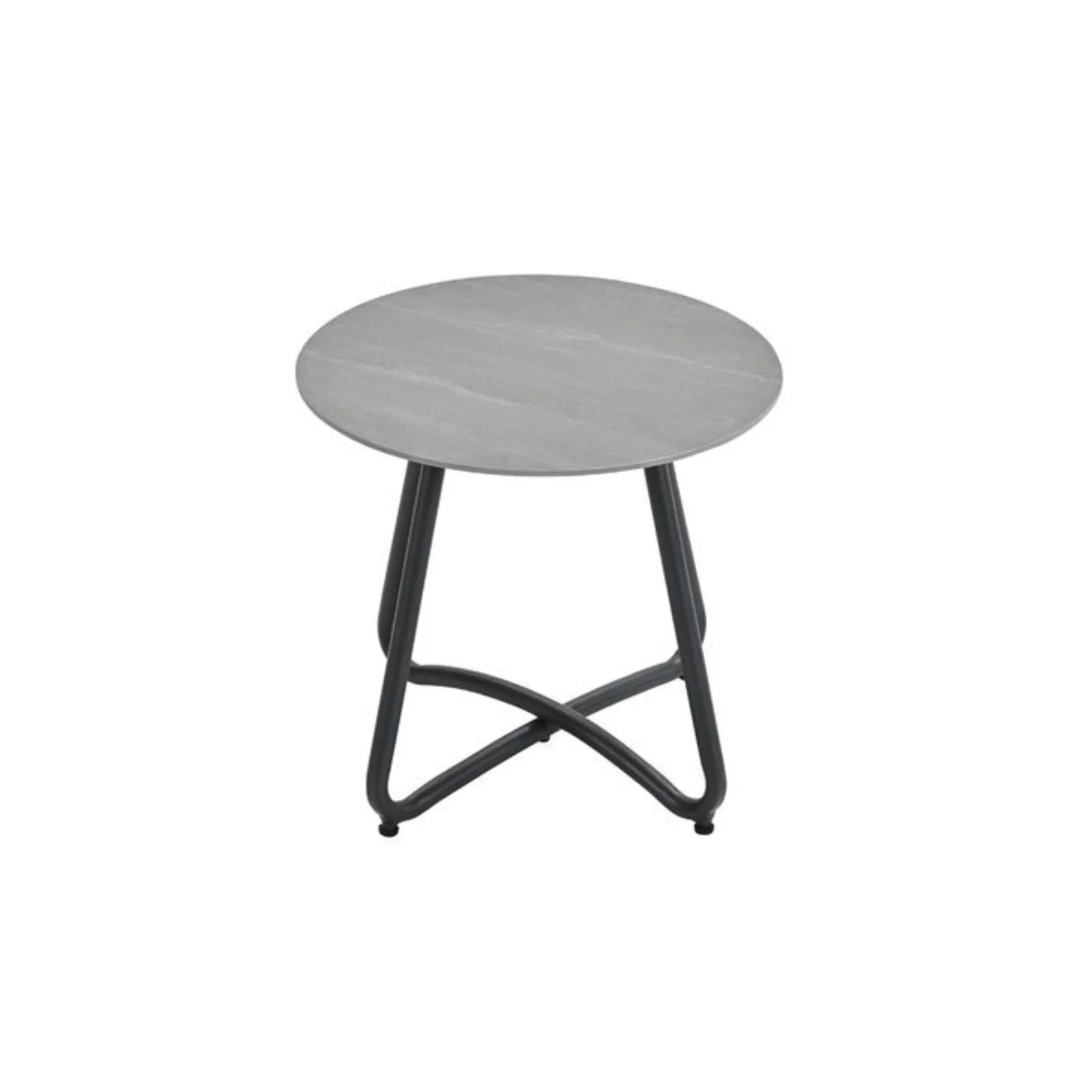 Vento bijzettafel - Ø45xH41 cm - carbon black - Centostone Napoli sand