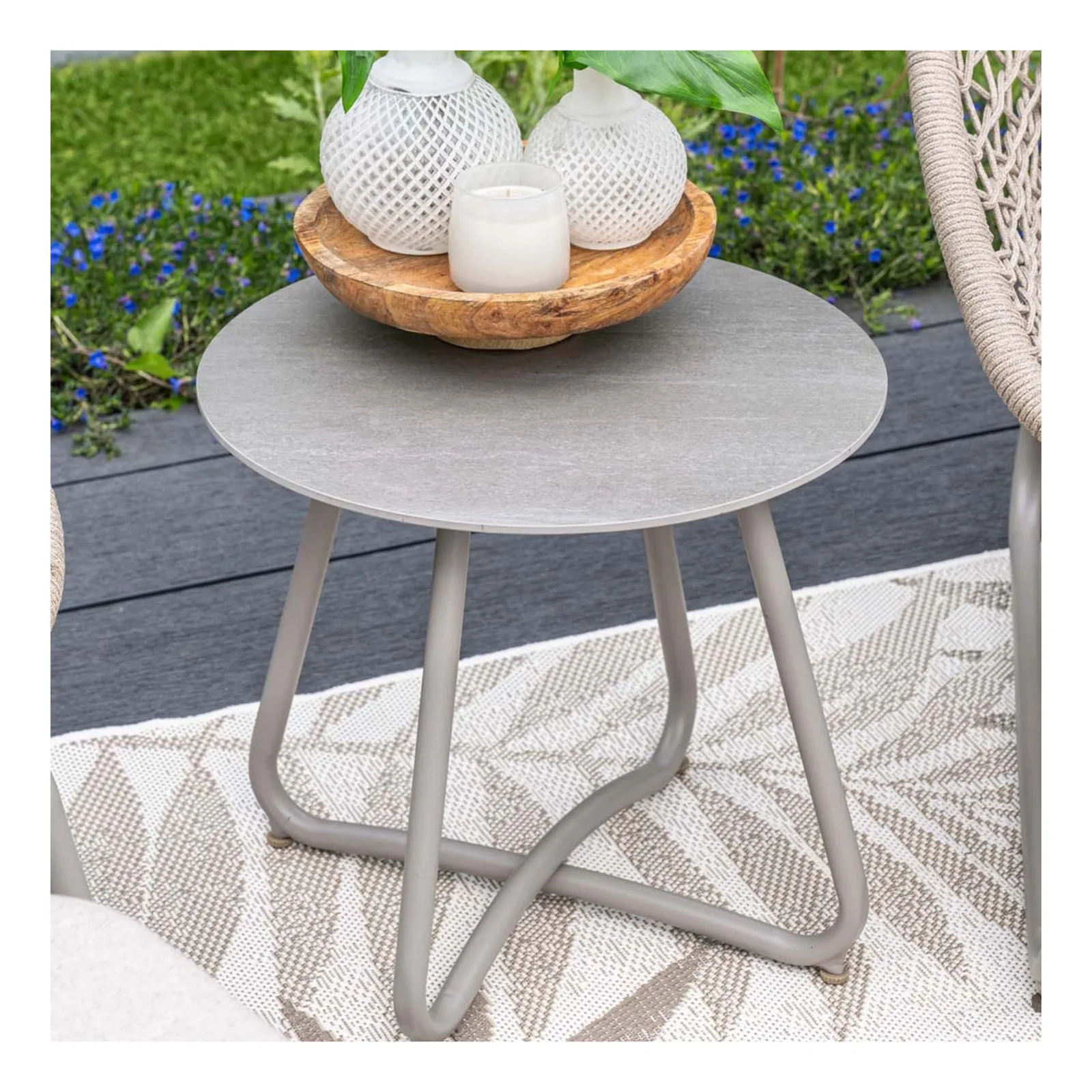 Vento bijzettafel - Ø45xH41 cm - taupe - Centostone Napoli sand 3