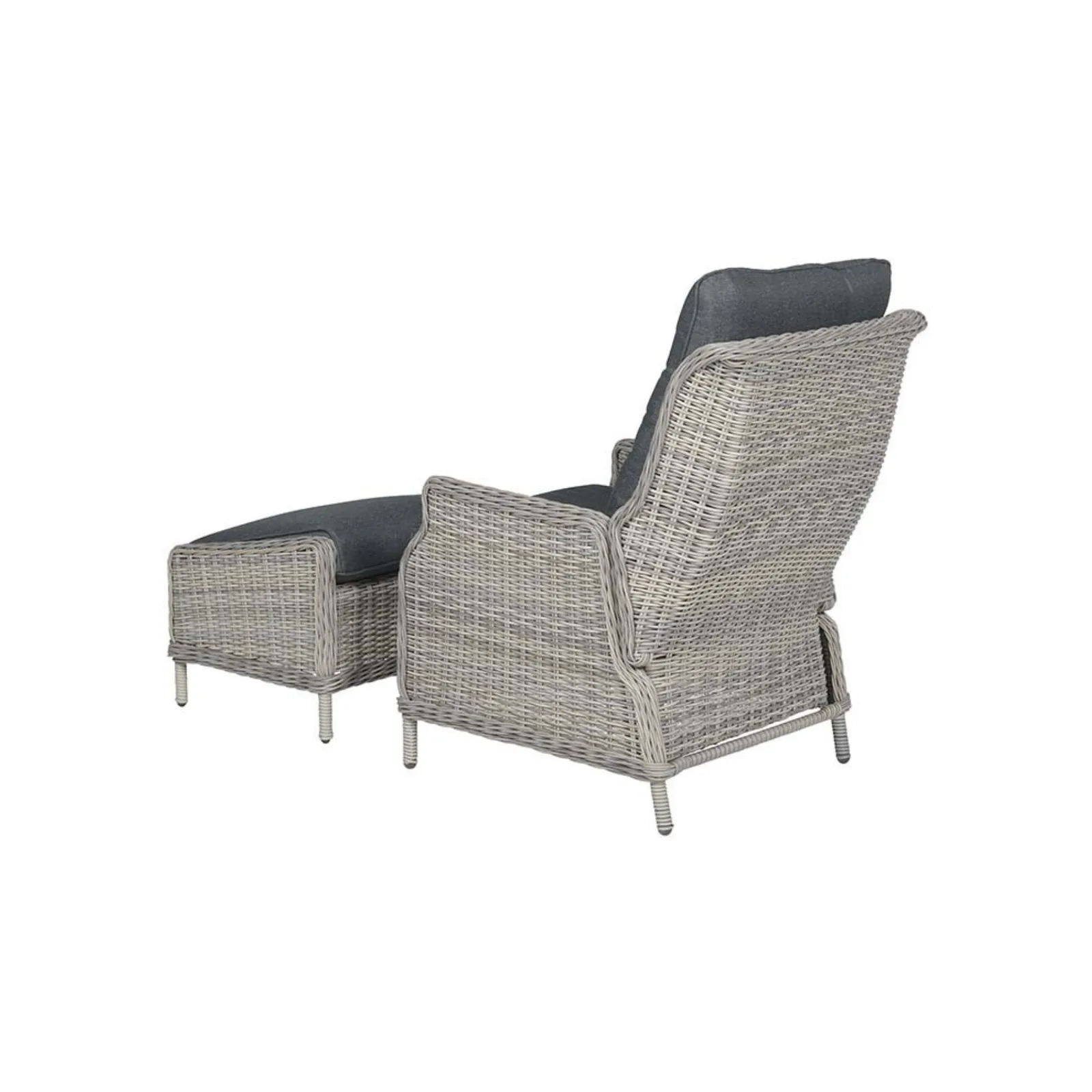 Veracruz verstelbare loungestoel wicker inclusief voetenbank - vintage willow 4