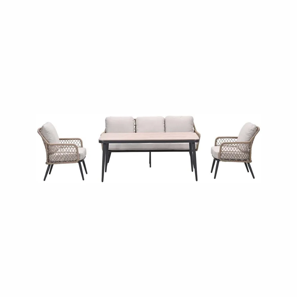 Garden Impressions Allasio Sofa Loungeset 4-delig – rope - Dessert Sand 4