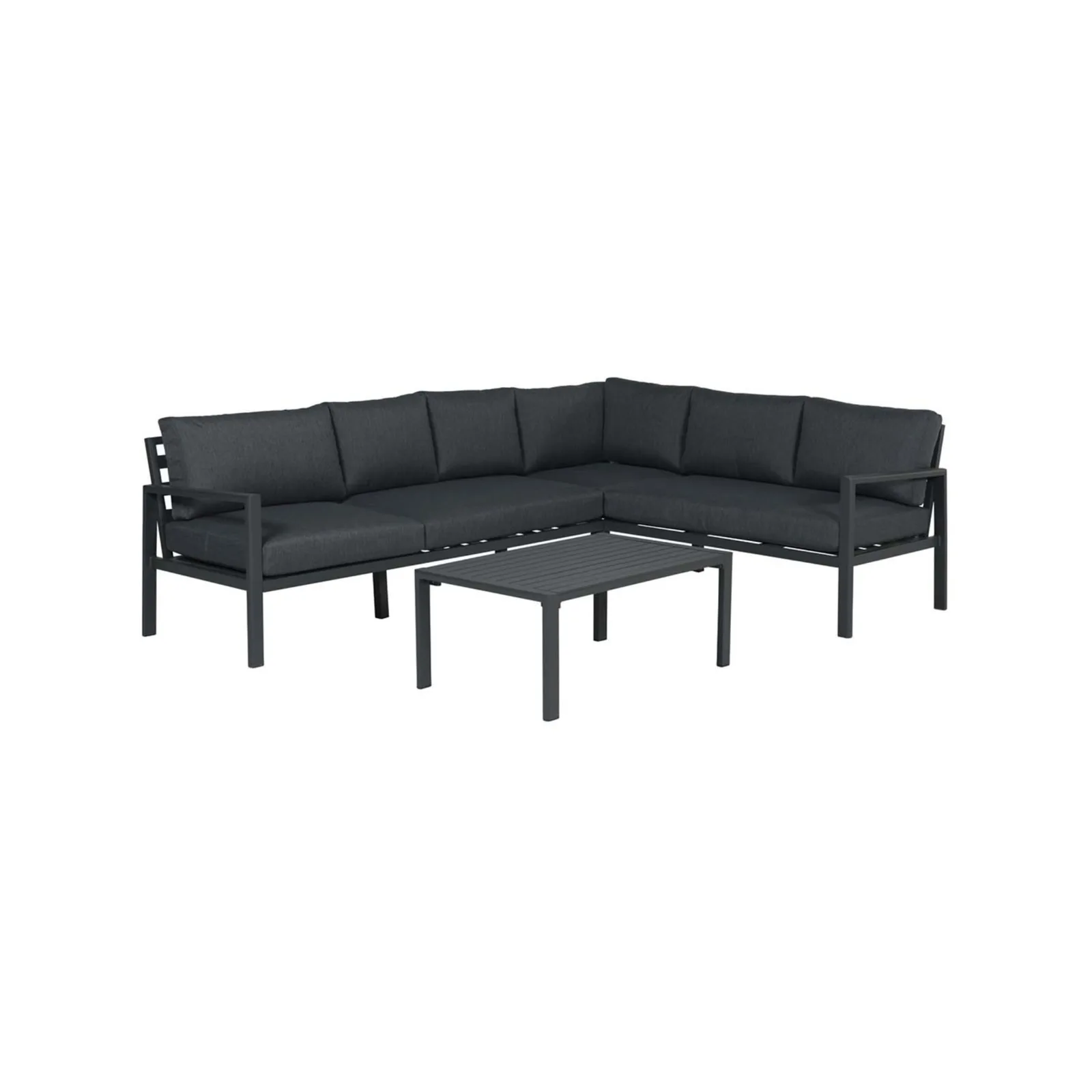 Yorkshire aluminium loungeset - 4-delig - rechts carbon black - reflex black