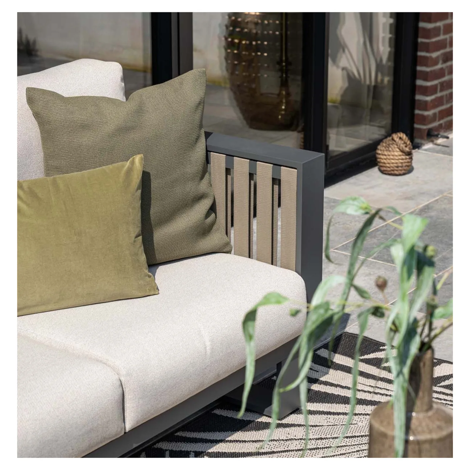 Bologna stoel-bank loungeset - 3-delig - carbon black - taupe - desert sand 6