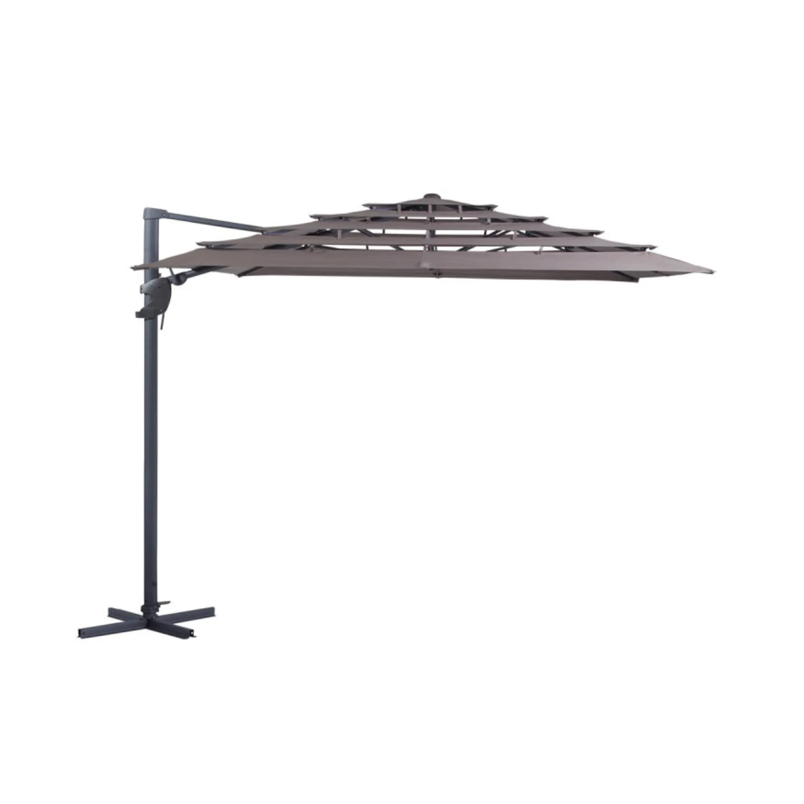 Madison zweefparasol Monaco open air 300x300cm PE taupe